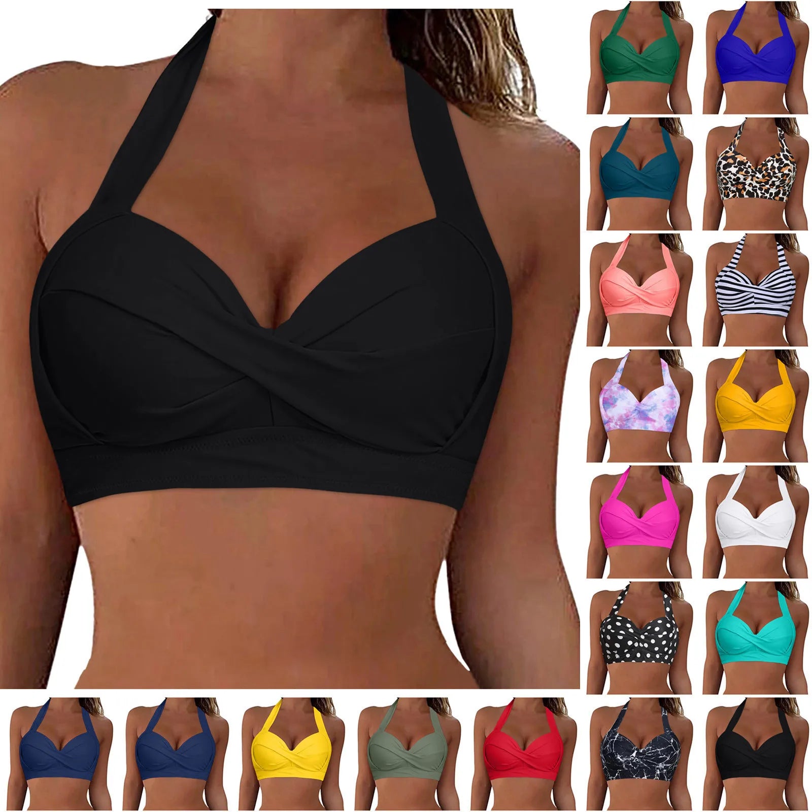 Sexy Cross Bandage Bikini Tankinis Crop Top Swimwear Bumr