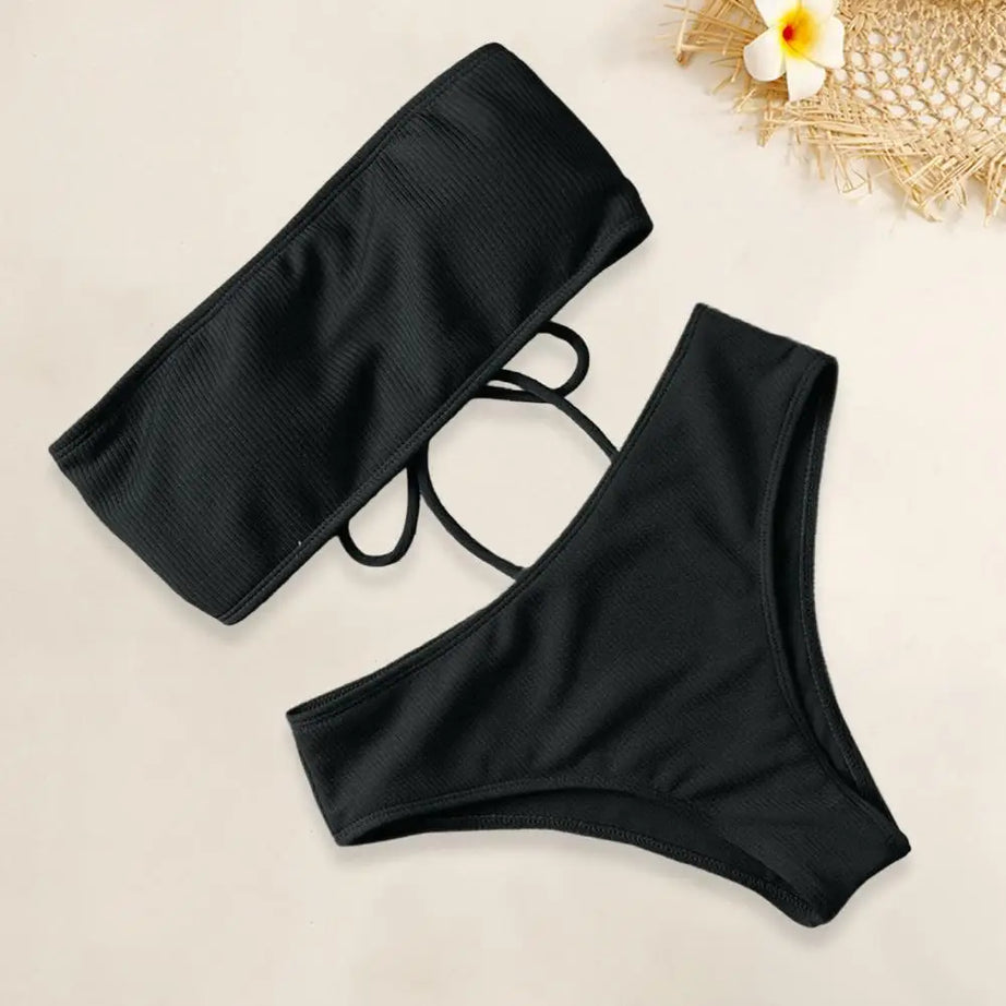 Two-piece Set Bandeau Swimming Trunks Split Bikini Set Bumr