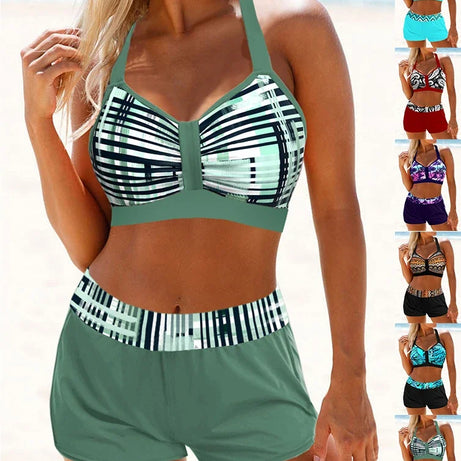 Bikini Curve Printed Women's Sexy Lace Up Beach Swimsuit Bumr